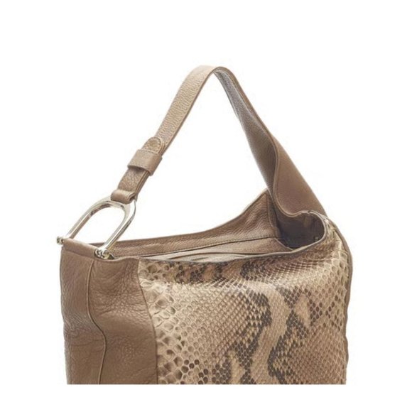 Gucci Brown Python Greenwich XL Hobo Bag w Gold Horse-bit - Picture 4 of 13